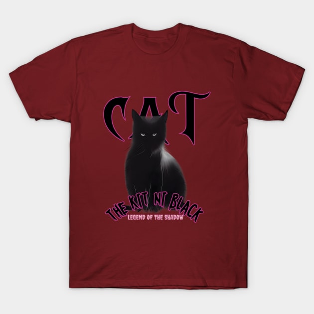 Black Cat, Legend of the shadow T-Shirt by Taz Maz Design